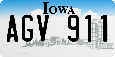 IA license plate AGV911
