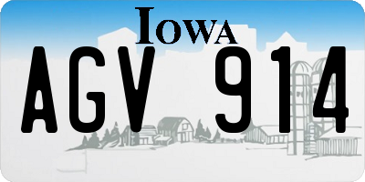 IA license plate AGV914