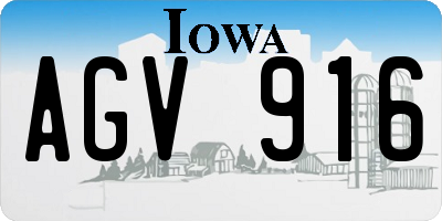 IA license plate AGV916