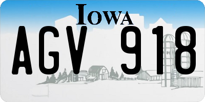 IA license plate AGV918