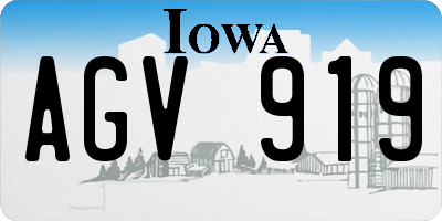 IA license plate AGV919