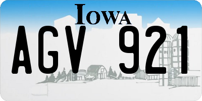 IA license plate AGV921