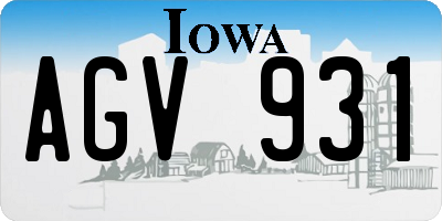 IA license plate AGV931