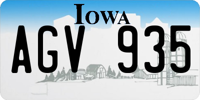 IA license plate AGV935