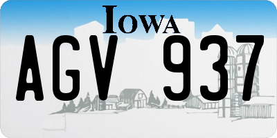 IA license plate AGV937