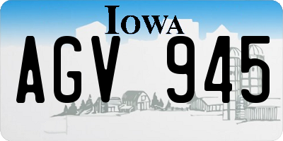 IA license plate AGV945