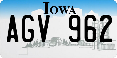 IA license plate AGV962