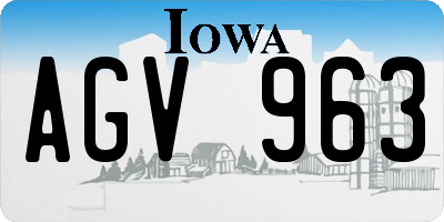 IA license plate AGV963