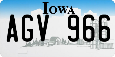 IA license plate AGV966
