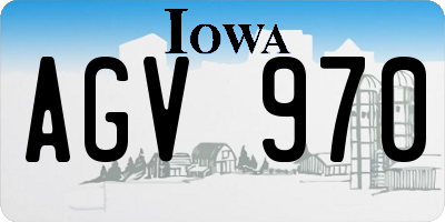 IA license plate AGV970