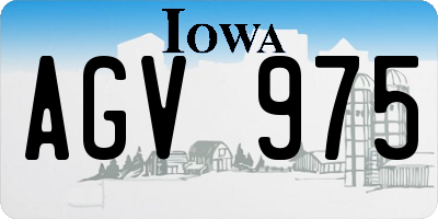 IA license plate AGV975