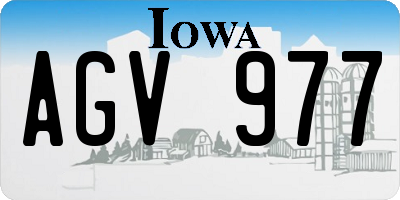 IA license plate AGV977