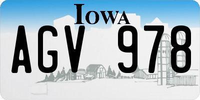 IA license plate AGV978
