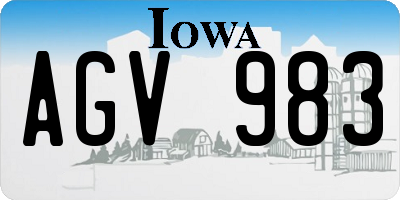IA license plate AGV983