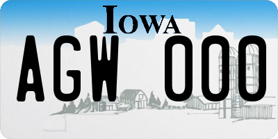 IA license plate AGW000