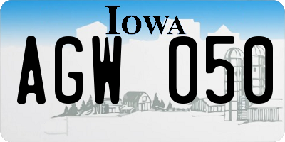 IA license plate AGW050