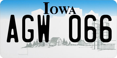 IA license plate AGW066