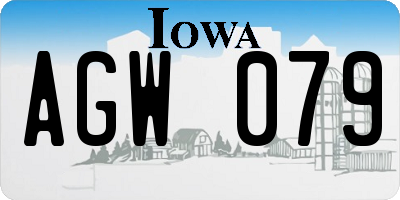 IA license plate AGW079