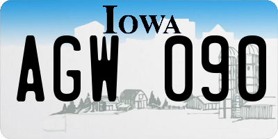 IA license plate AGW090
