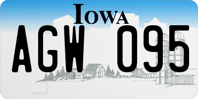 IA license plate AGW095