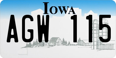 IA license plate AGW115
