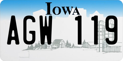 IA license plate AGW119
