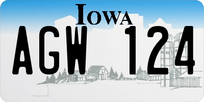 IA license plate AGW124