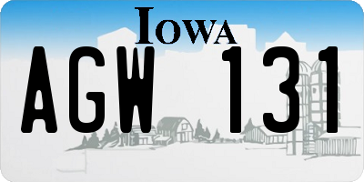 IA license plate AGW131