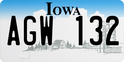 IA license plate AGW132