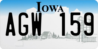 IA license plate AGW159