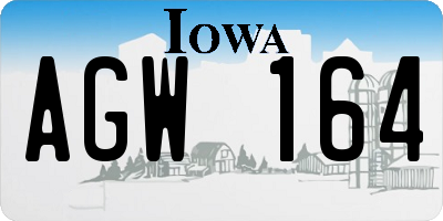 IA license plate AGW164