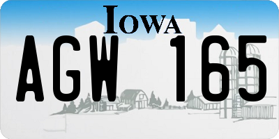 IA license plate AGW165