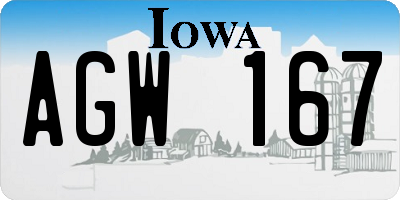 IA license plate AGW167