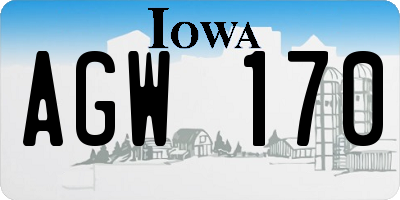 IA license plate AGW170