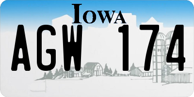 IA license plate AGW174