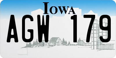 IA license plate AGW179