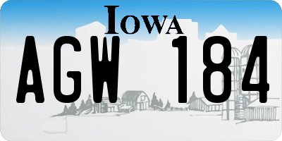 IA license plate AGW184