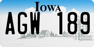 IA license plate AGW189