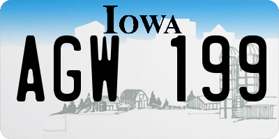 IA license plate AGW199