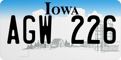 IA license plate AGW226