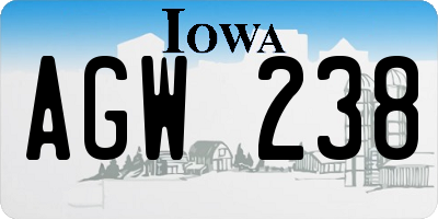 IA license plate AGW238