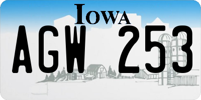 IA license plate AGW253
