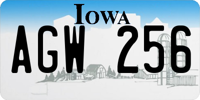 IA license plate AGW256