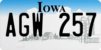 IA license plate AGW257
