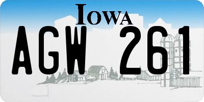 IA license plate AGW261