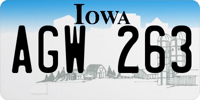 IA license plate AGW263