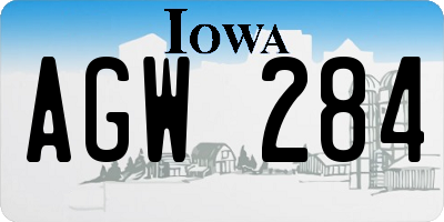 IA license plate AGW284