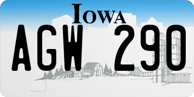 IA license plate AGW290