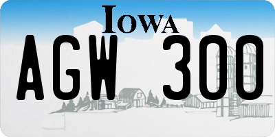 IA license plate AGW300