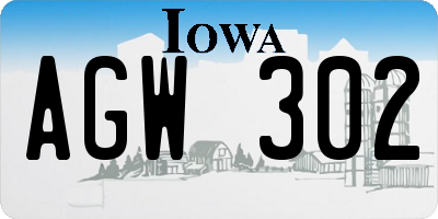 IA license plate AGW302